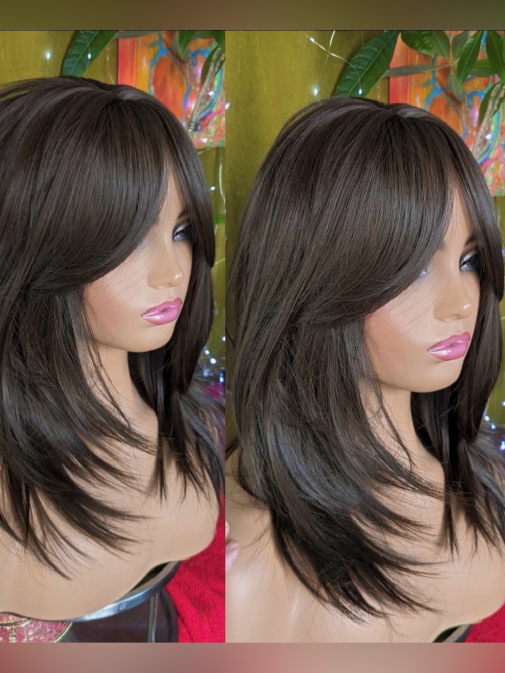 Black coffee dark brunette wig